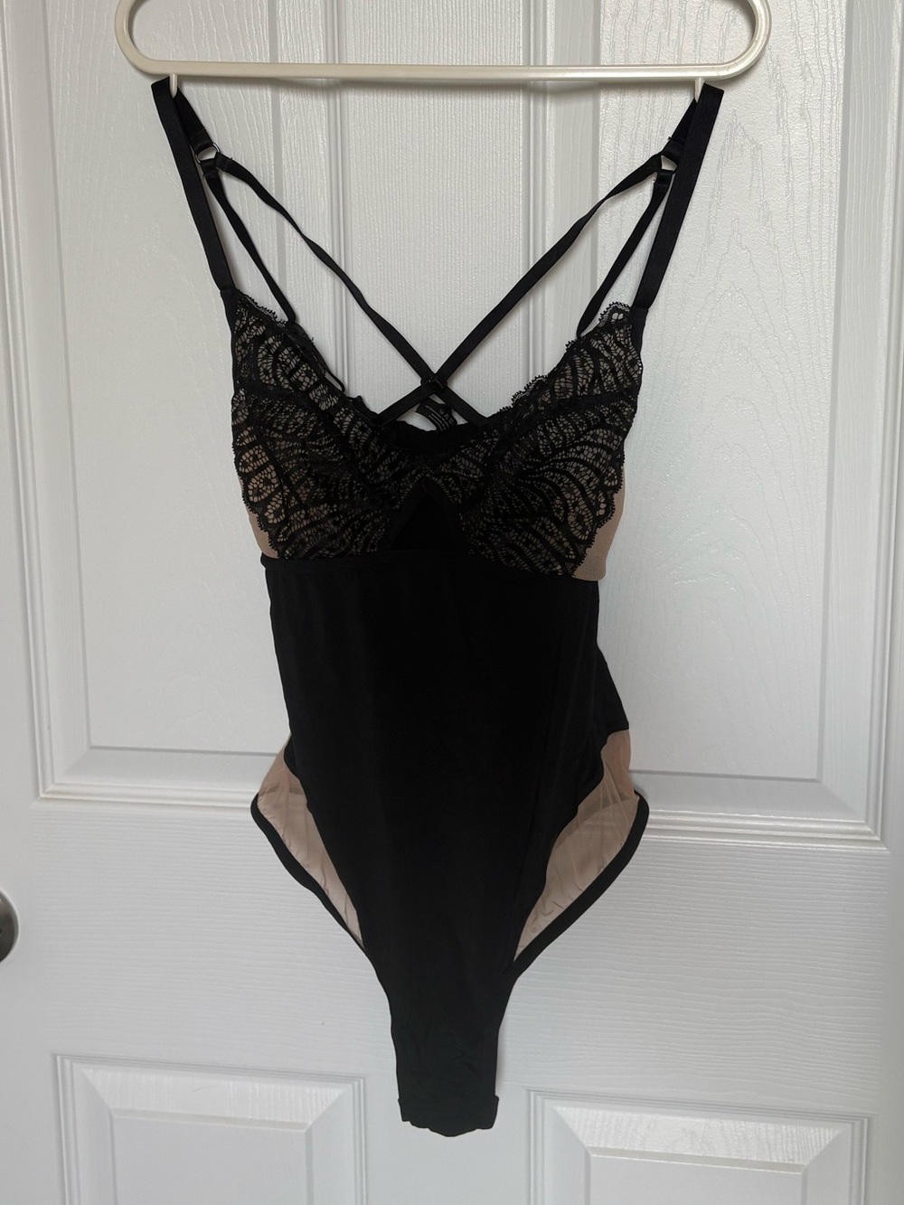 Blush Lingerie - Fame Black Lace-Trim Bodysuit